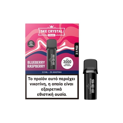 Picture of SKE Crystal Plus Pod Blueberry Raspberries 20mg 2ml (3 Pods)